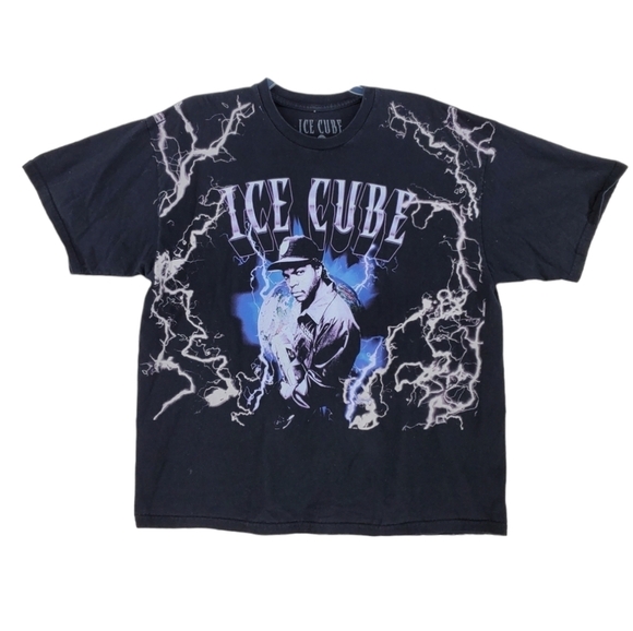 Ice Cube Lightning Black T-Shirt Mens XL AOP Short Sleeves Crewneck Cotton - Picture 2 of 7
